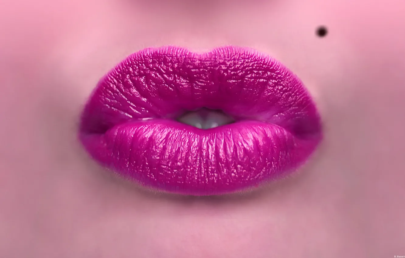 Photo wallpaper style, lipstick, lips