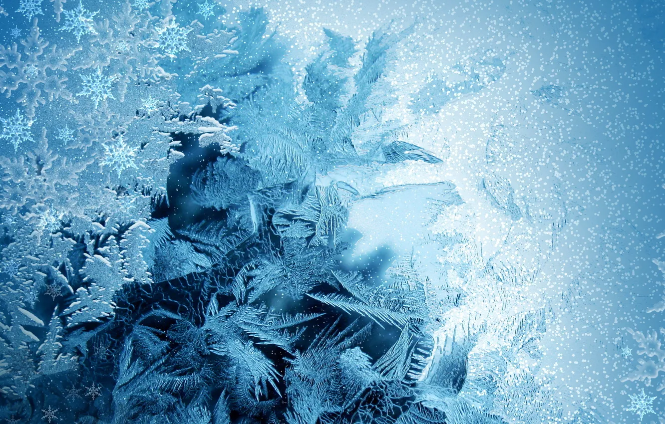 Photo wallpaper winter, new year, snowflake, 2012