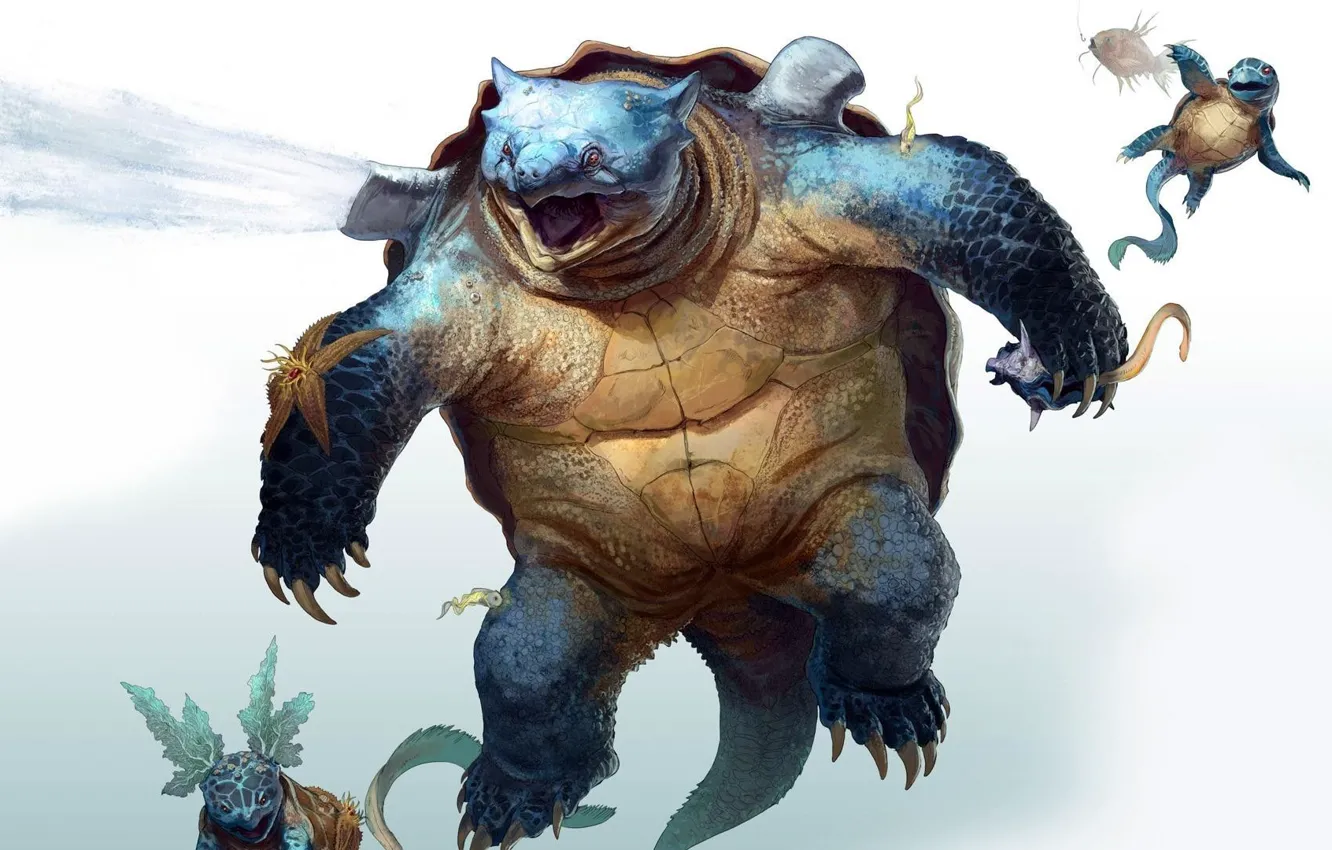 Photo wallpaper Pokemon, fantasy art, Squirtle, squirtle