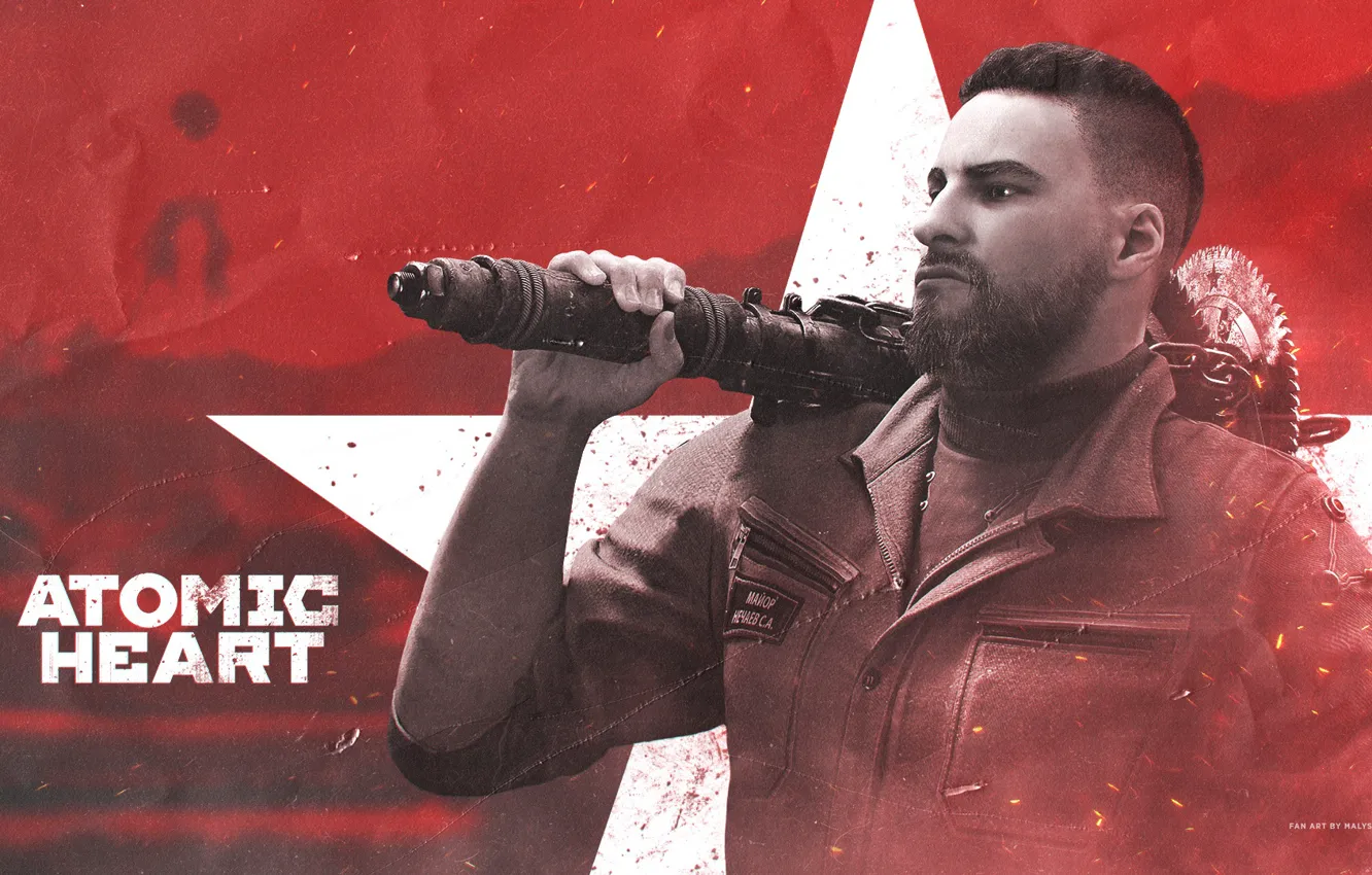 Photo wallpaper stars, red, retro, the game, hero, red, USSR, USSR