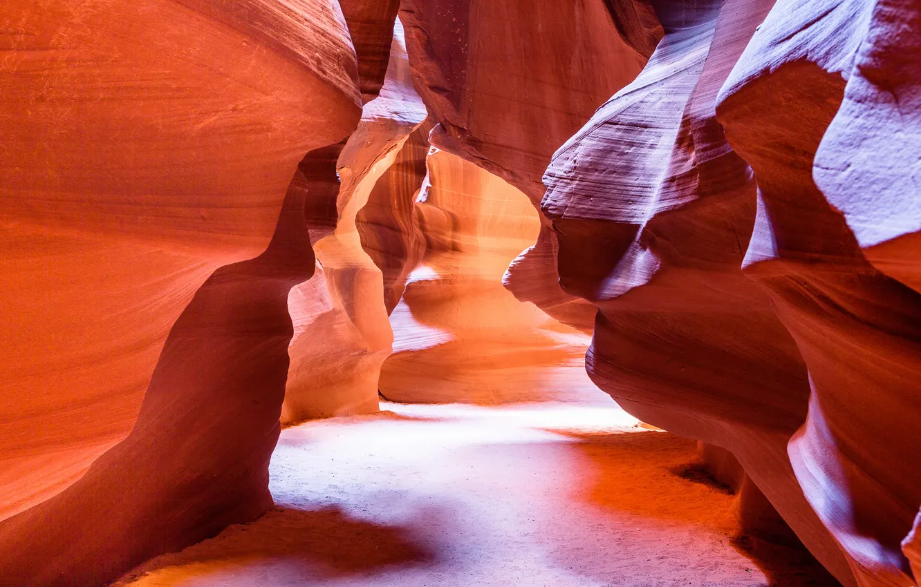 Photo wallpaper light, paint, AZ, gorge, USA, antelope canyon