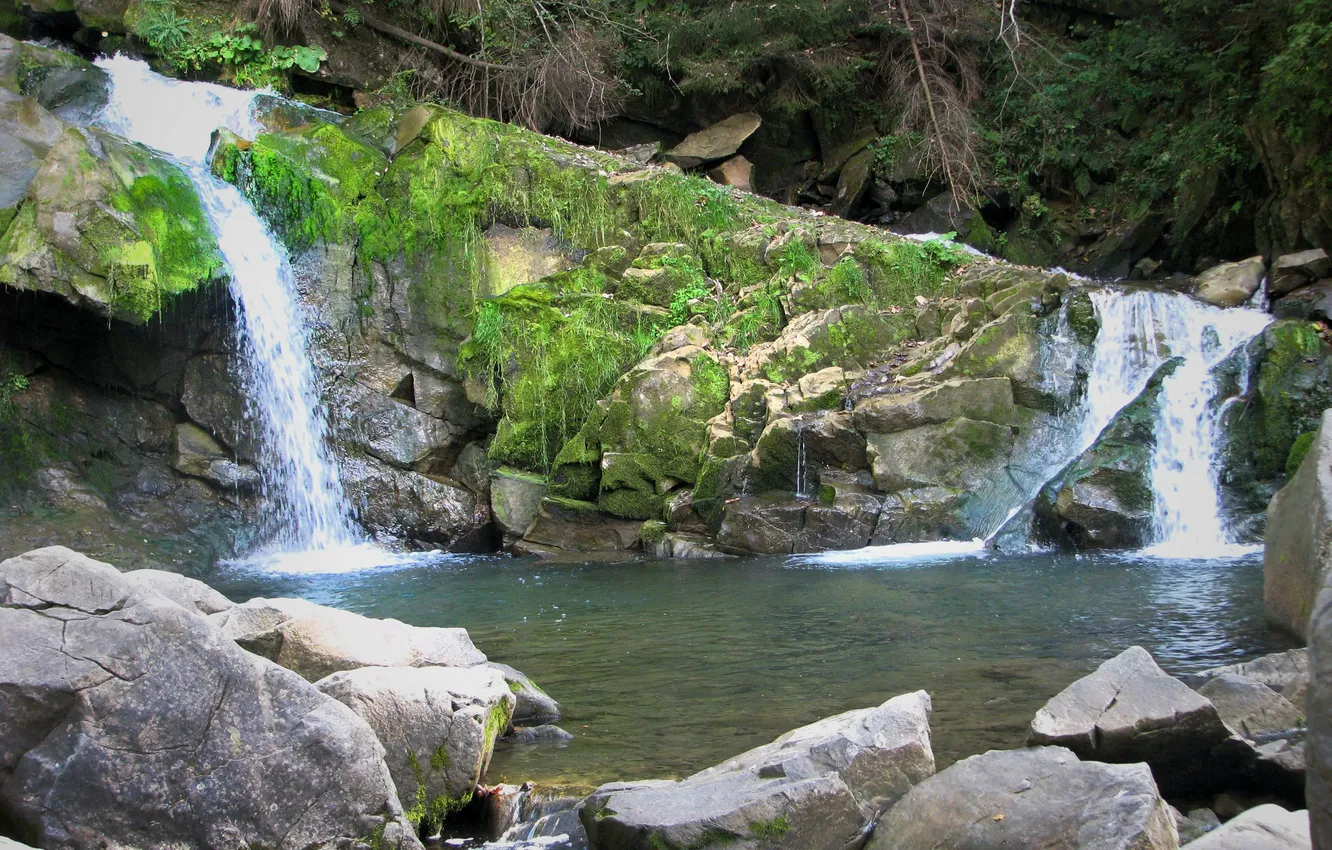 Photo wallpaper waterfall, Ukraine, Carpathians