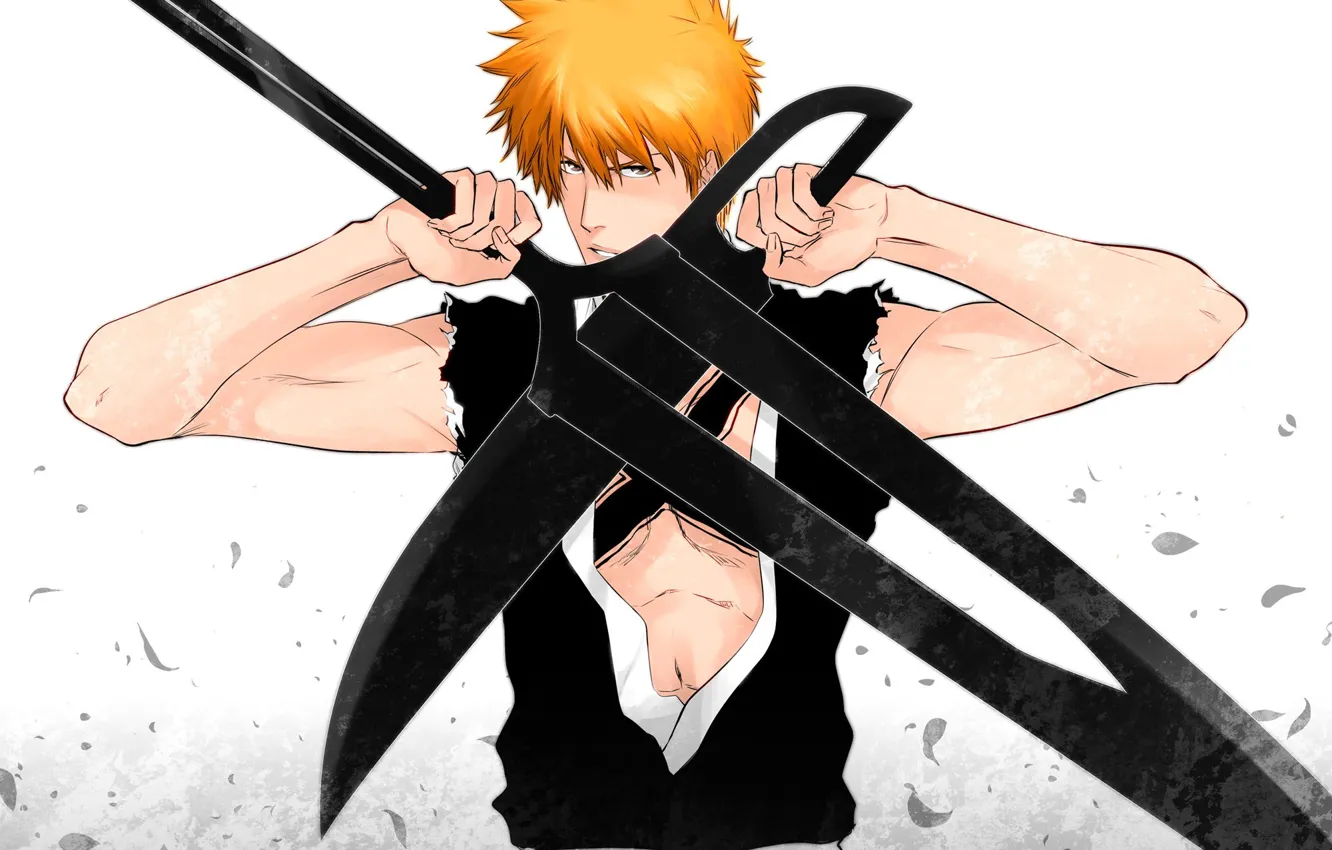 Photo wallpaper sword, game, Bleach, anime, katana, man, boy, Ichigo