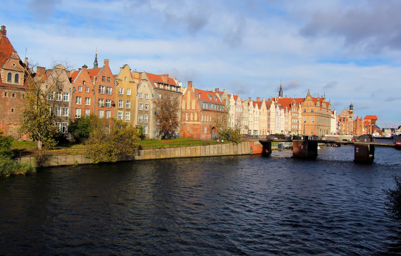 Photo wallpaper city, river, Gdansk, Motlawa