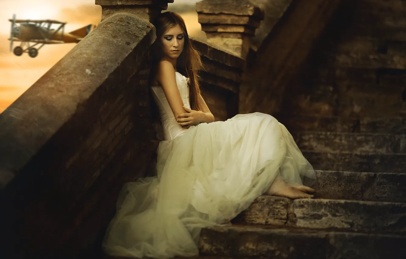 Photo wallpaper girl, pose, stage