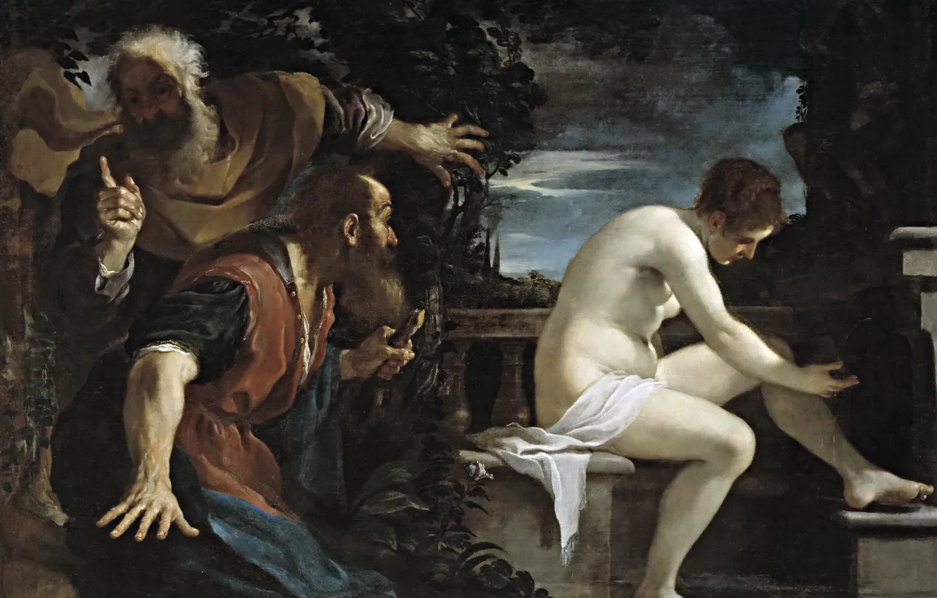 Photo wallpaper picture, mythology, Guercino, Giovanni Francesco Barbieri, Susanna and the Elders