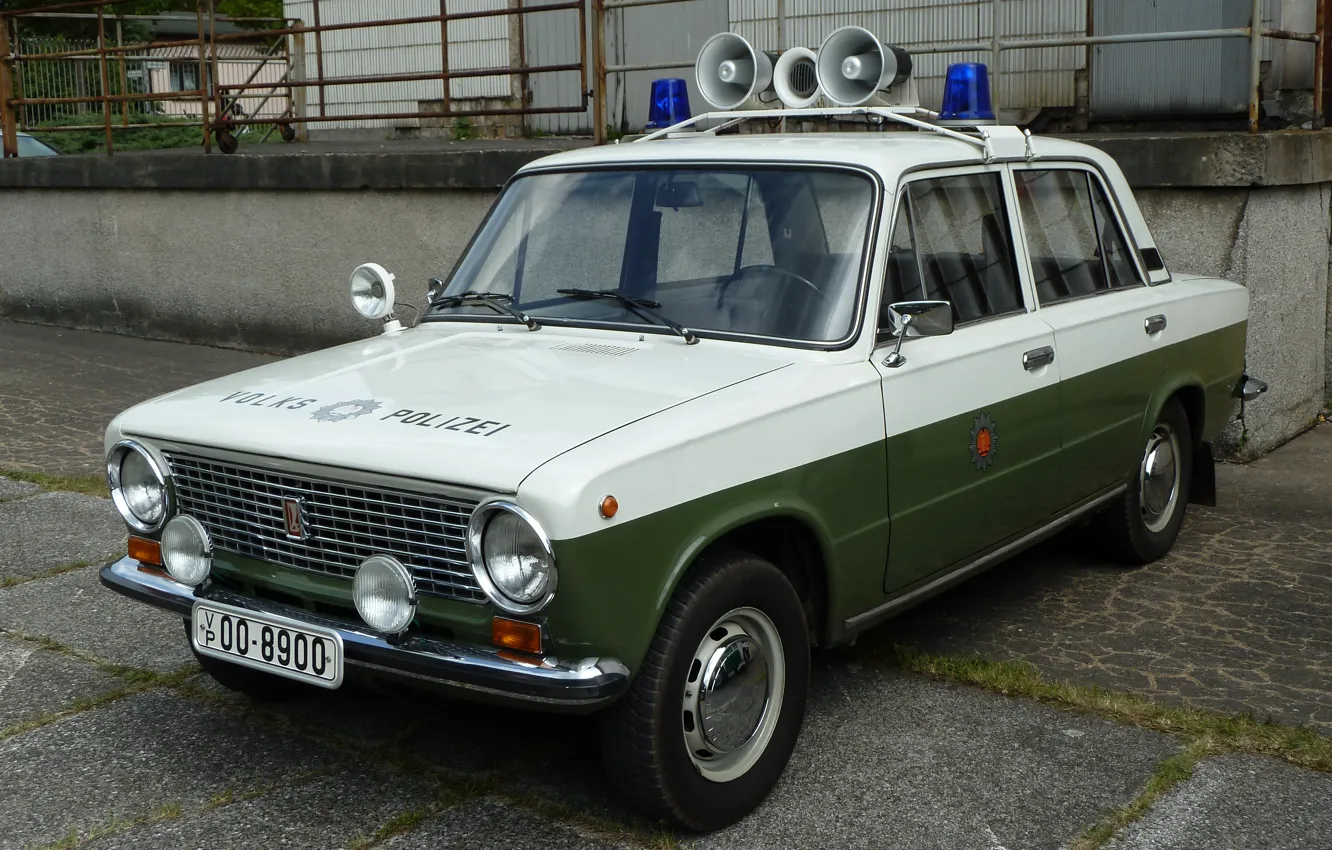 Photo wallpaper Police, VAZ, GDR, Lada 1200S, The people's police