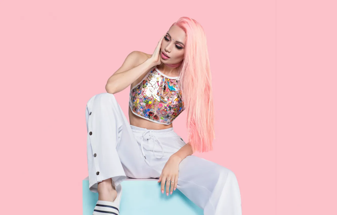 Photo wallpaper model, blonde, pants, DJ Univz