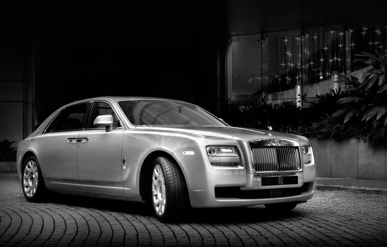 Photo wallpaper Rolls-Royce, twilight, Ghost, sedan, the front, Rolls-Royce, GOST
