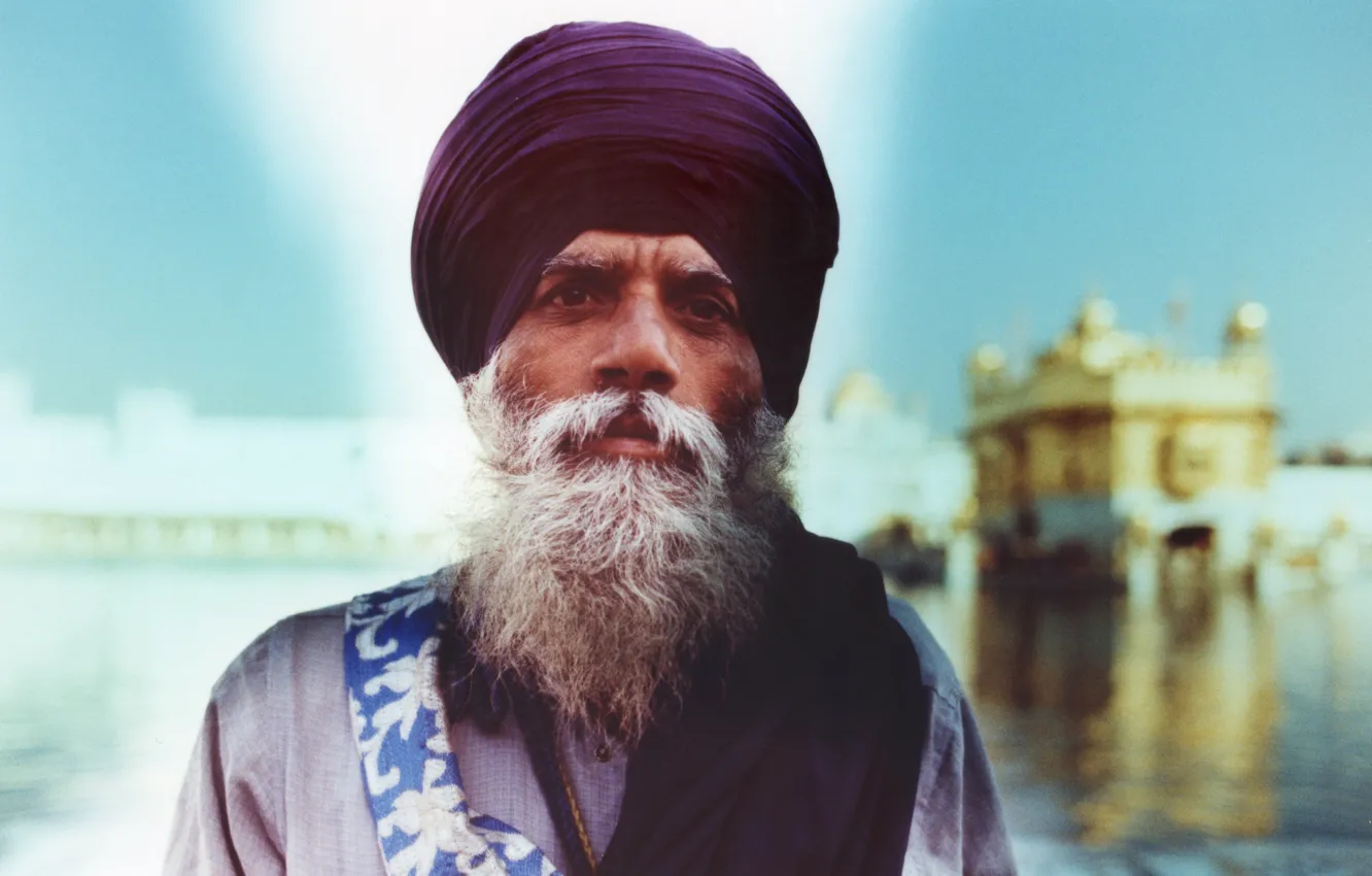 Photo wallpaper man, bearded, turban, sikh