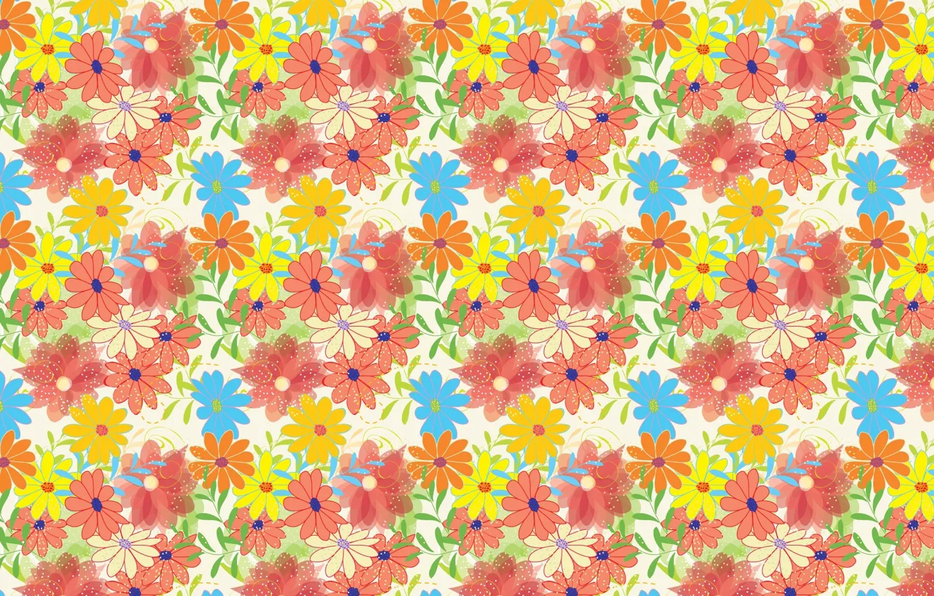 Photo wallpaper flowers, background, Wallpaper, figure, chamomile, texture, leaf, ornament