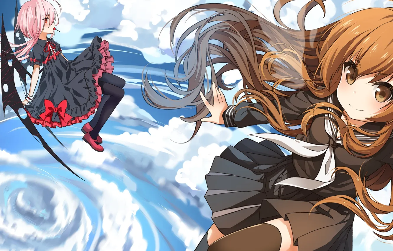Photo wallpaper the sky, girl, wings, anime, art, form, schoolgirl, Aisaka Taiga