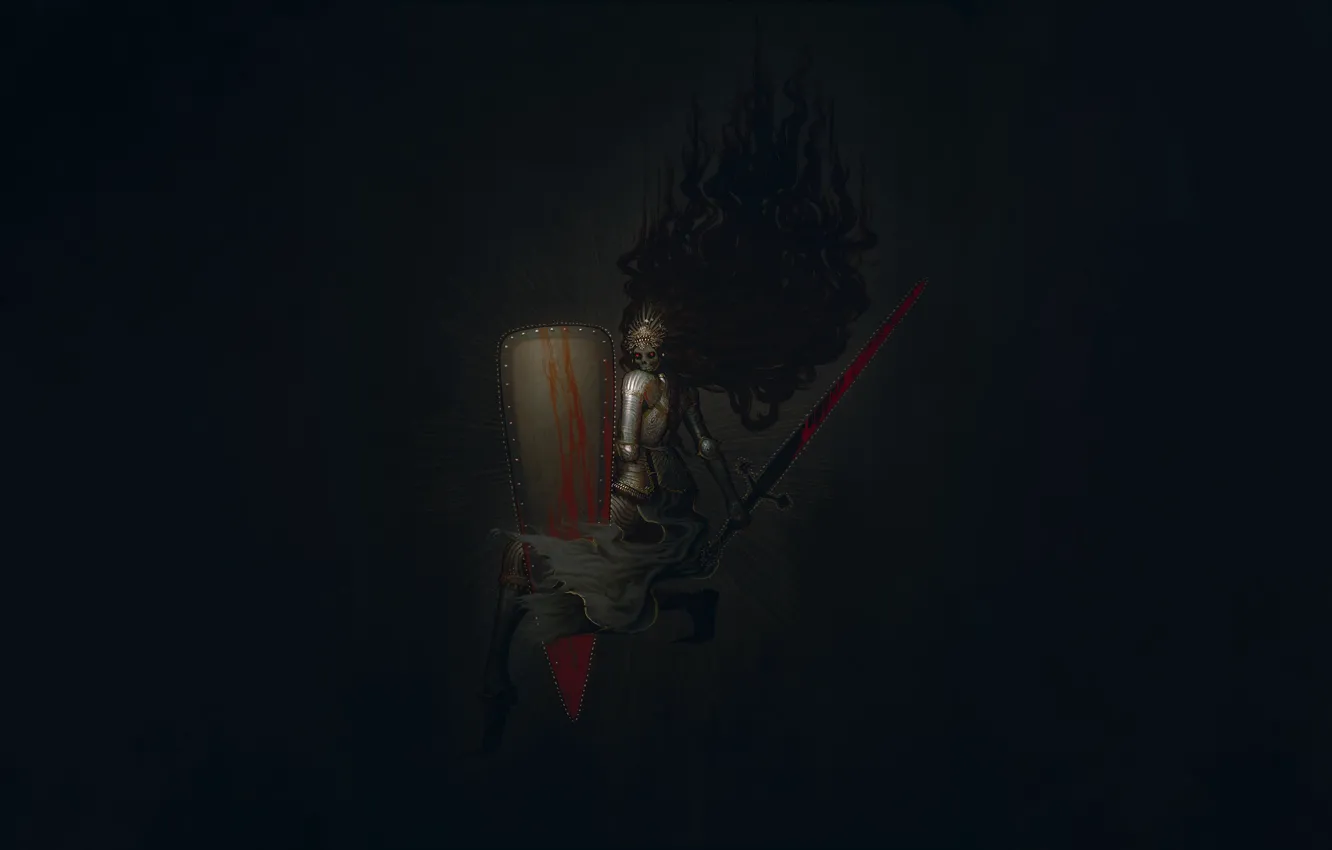 Photo wallpaper death, minimalism, sword, armor, sword, horror, horror, shield