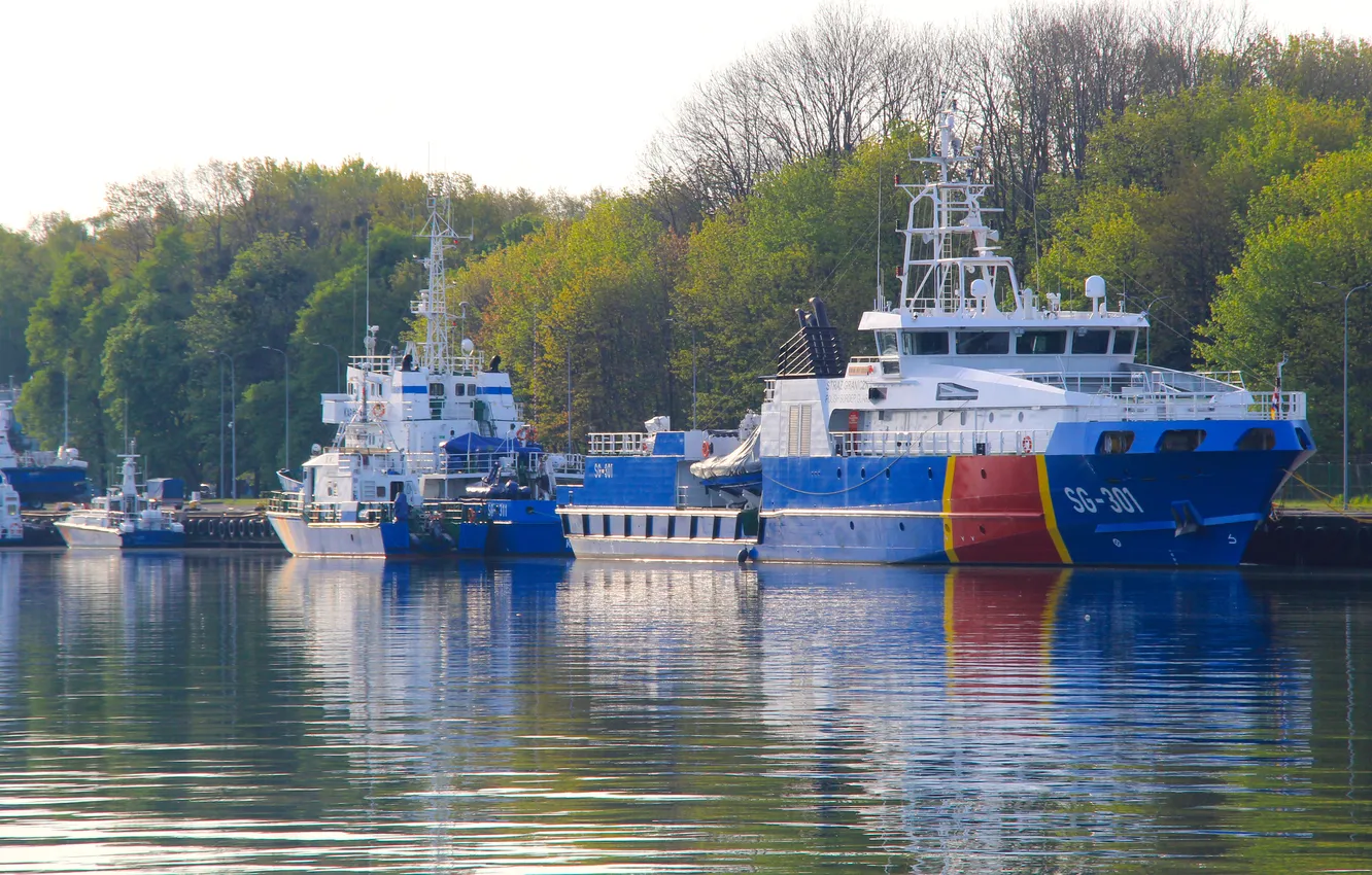 Photo wallpaper sea, water, ship, harbor