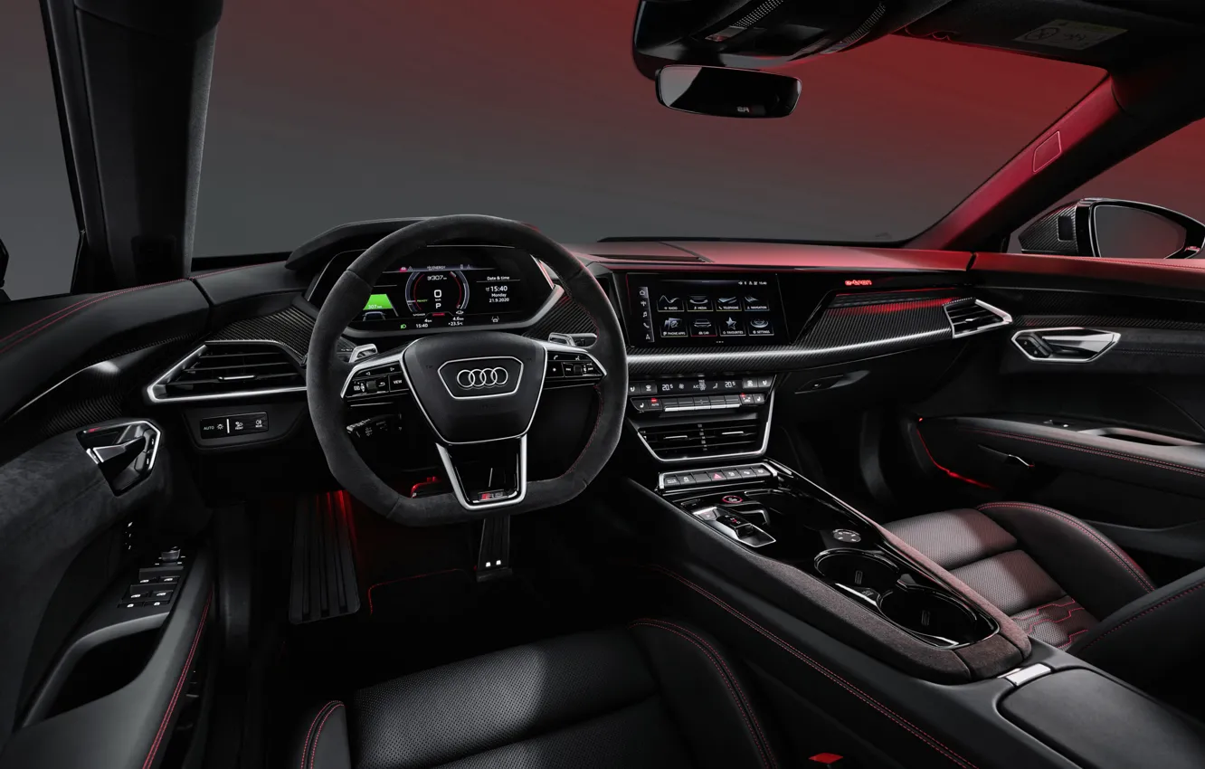 Photo wallpaper design, Audi, interior, technology, sedan, luxury, display, electric