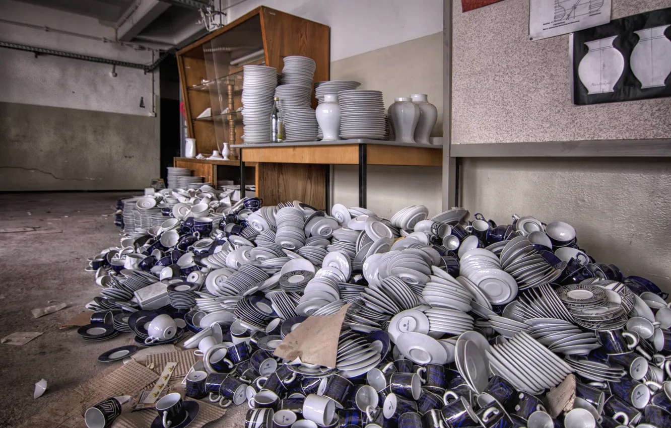 Photo wallpaper background, dishes, dining room