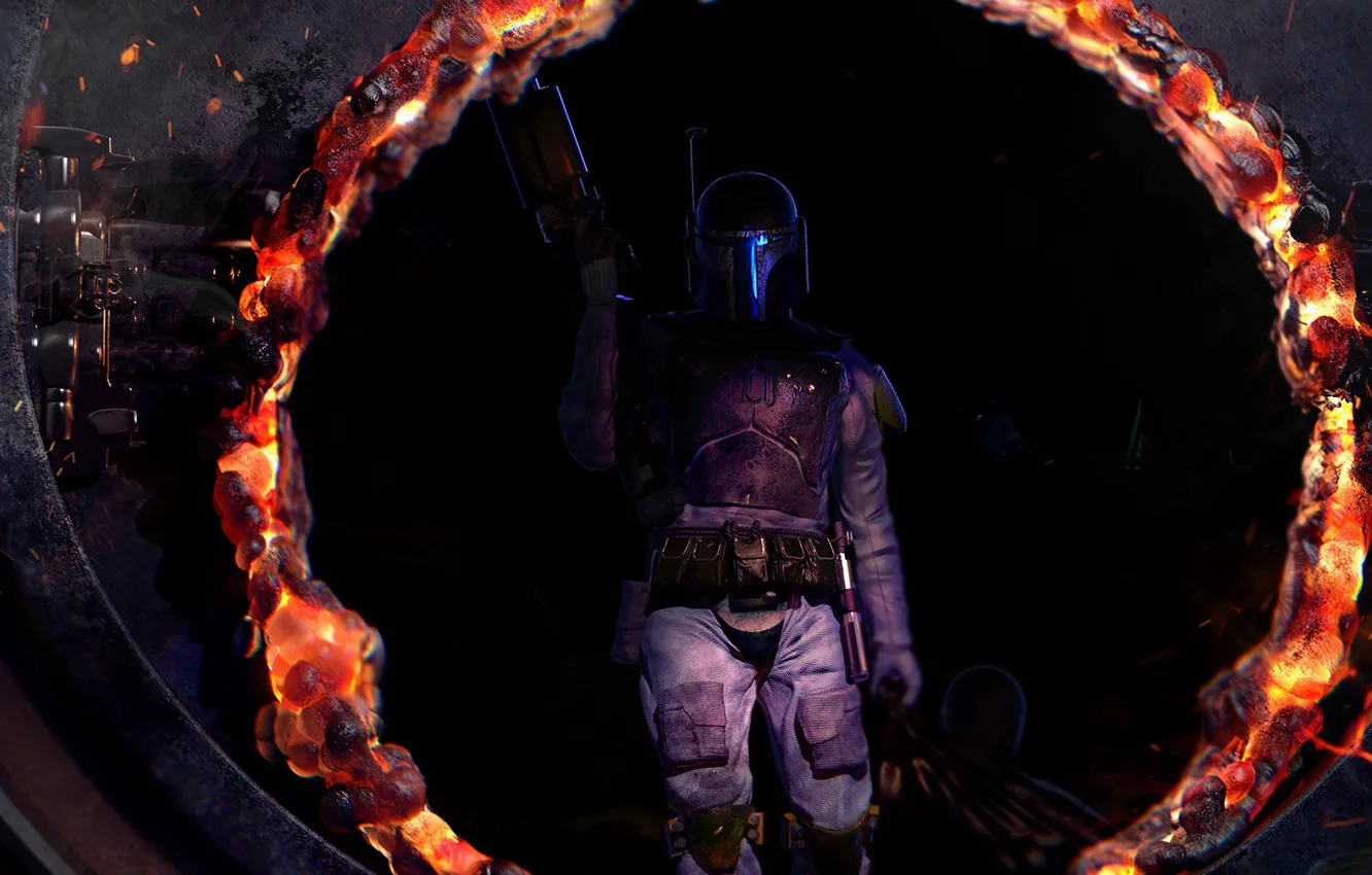 Photo wallpaper lights, weapons, helmet, equipment, Bounty acquired