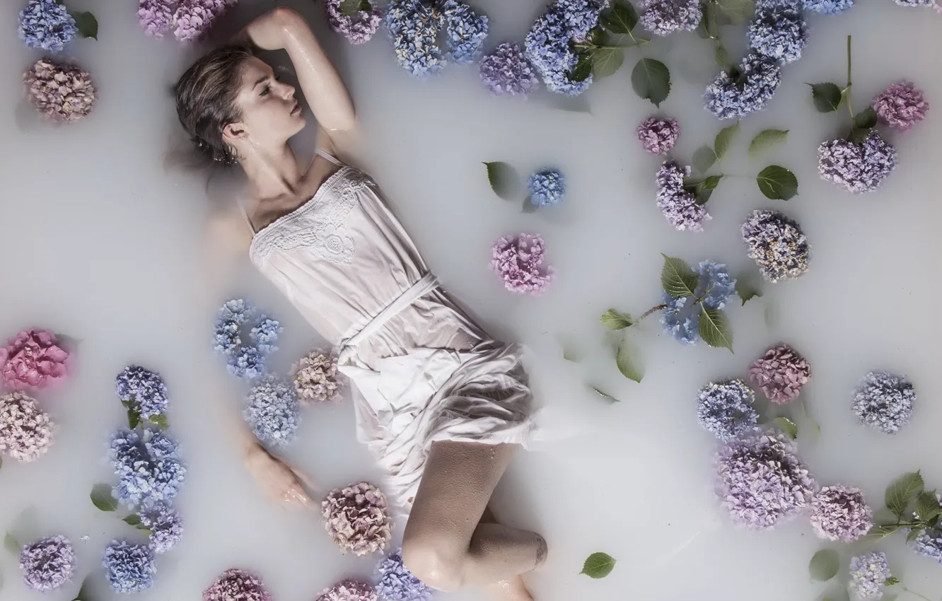 Photo wallpaper girl, pose, background