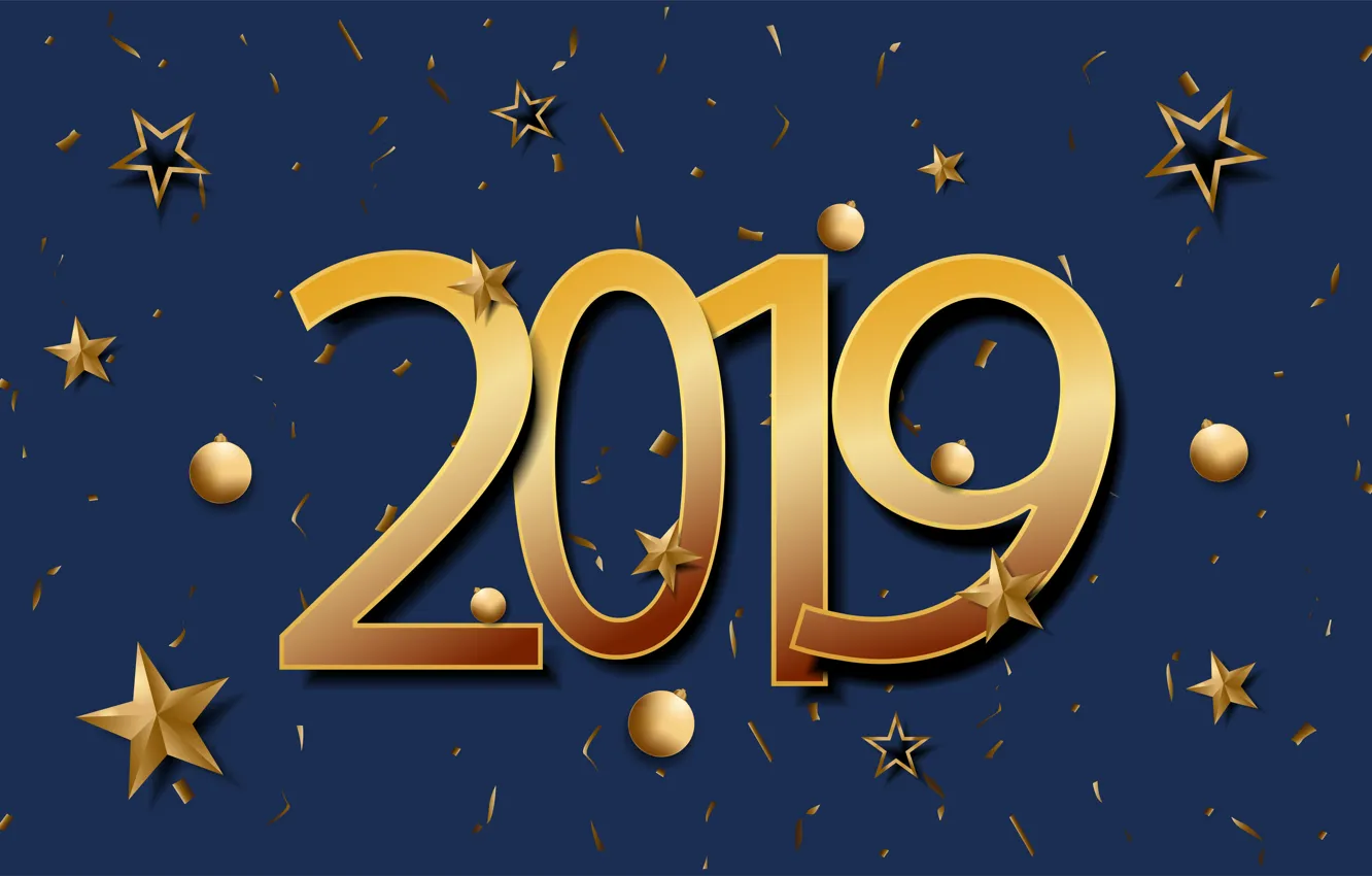 Photo wallpaper background, gold, new year, figures, golden, New Year, Happy, 2019