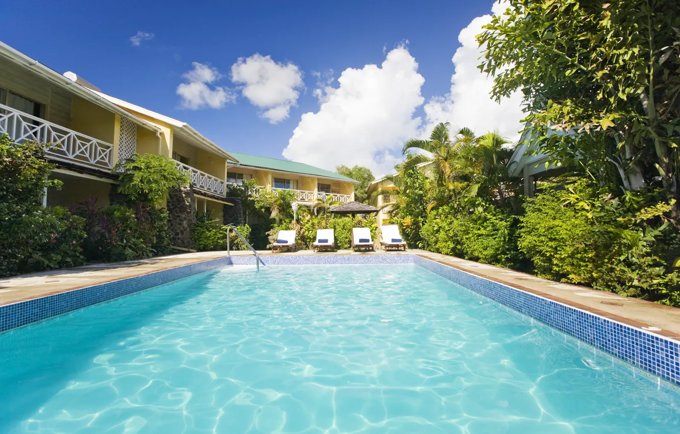 Photo wallpaper pool, the hotel, resort