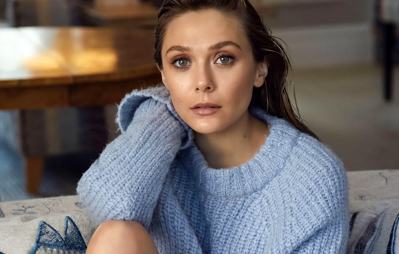 Photo wallpaper look, pose, makeup, hair, Elizabeth Olsen, Elizabeth Olsen