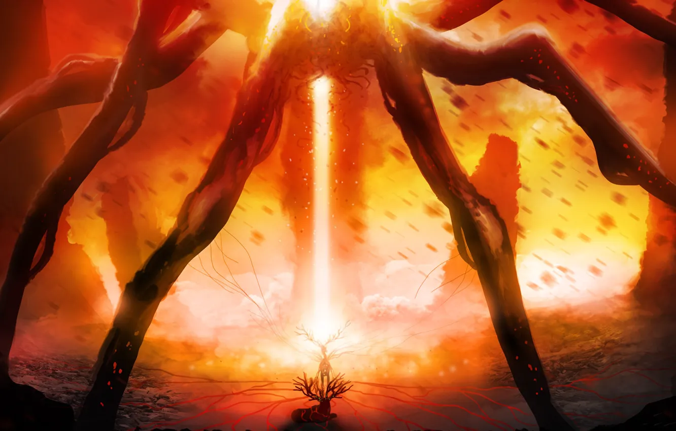 Photo wallpaper fiction, art, romance of the Apocalypse, romantically apocalyptic, alexiuss, Ring of Fire