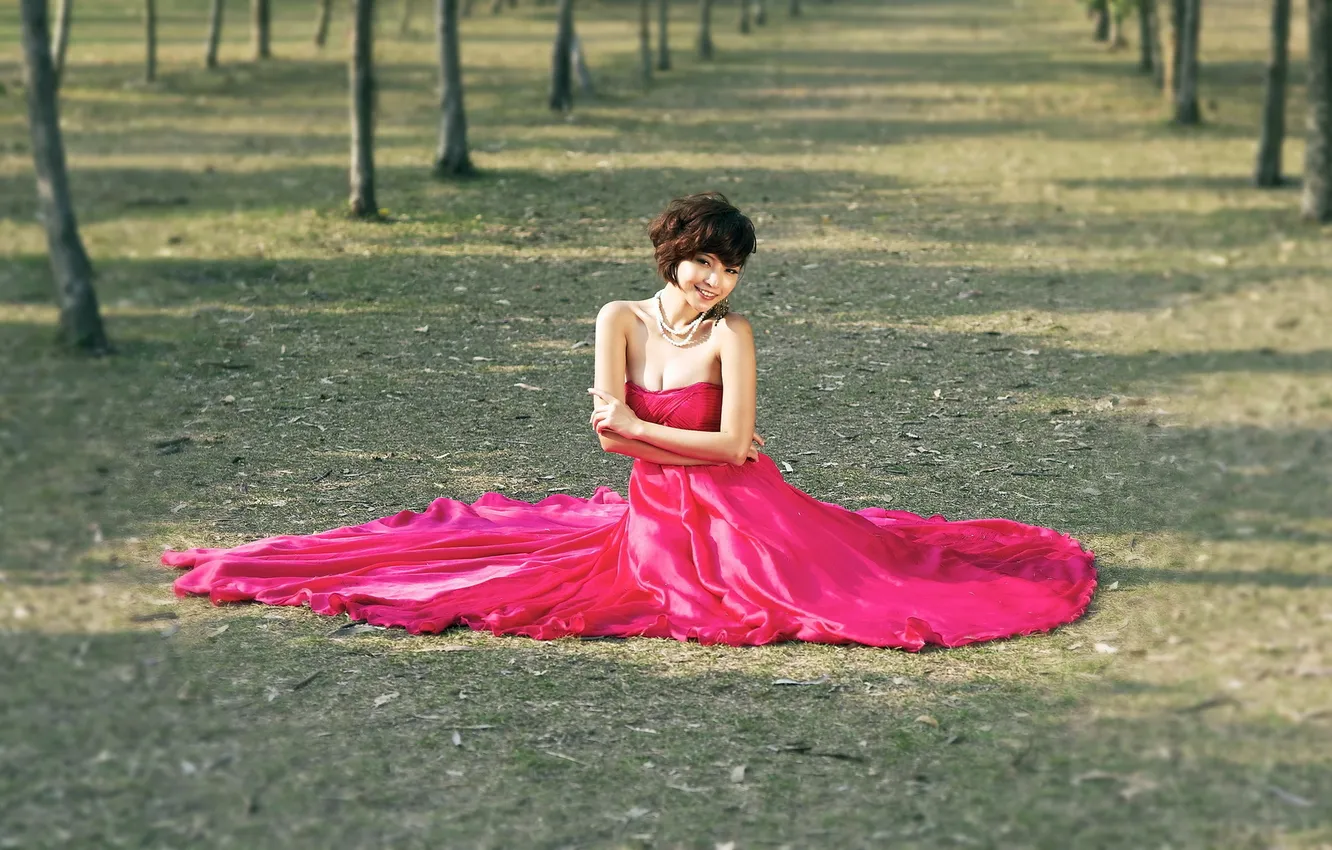 Photo wallpaper girl, pose, Agnes Lim