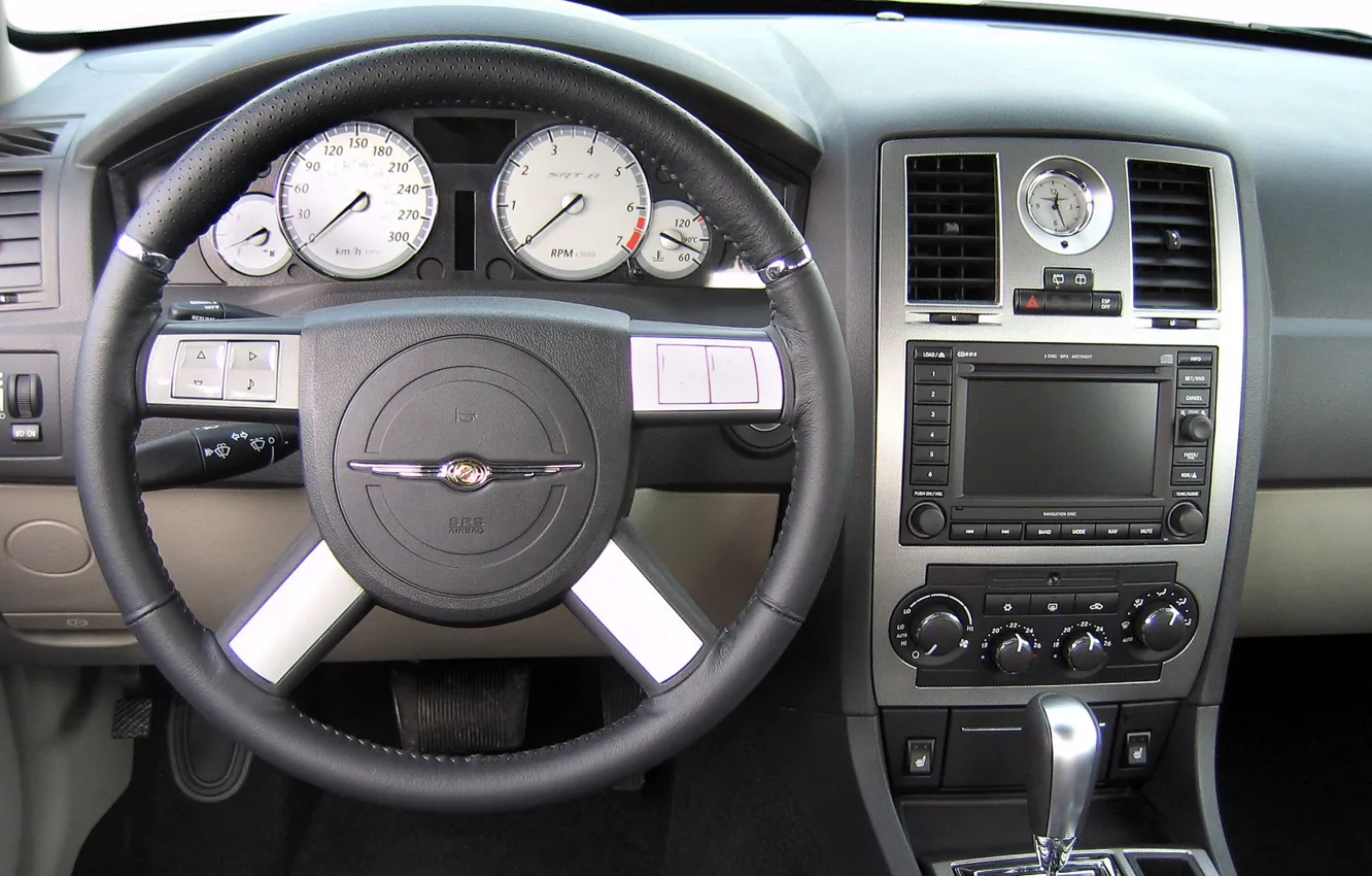 Photo wallpaper Chrysler, the wheel, 300C, salon, dashboard