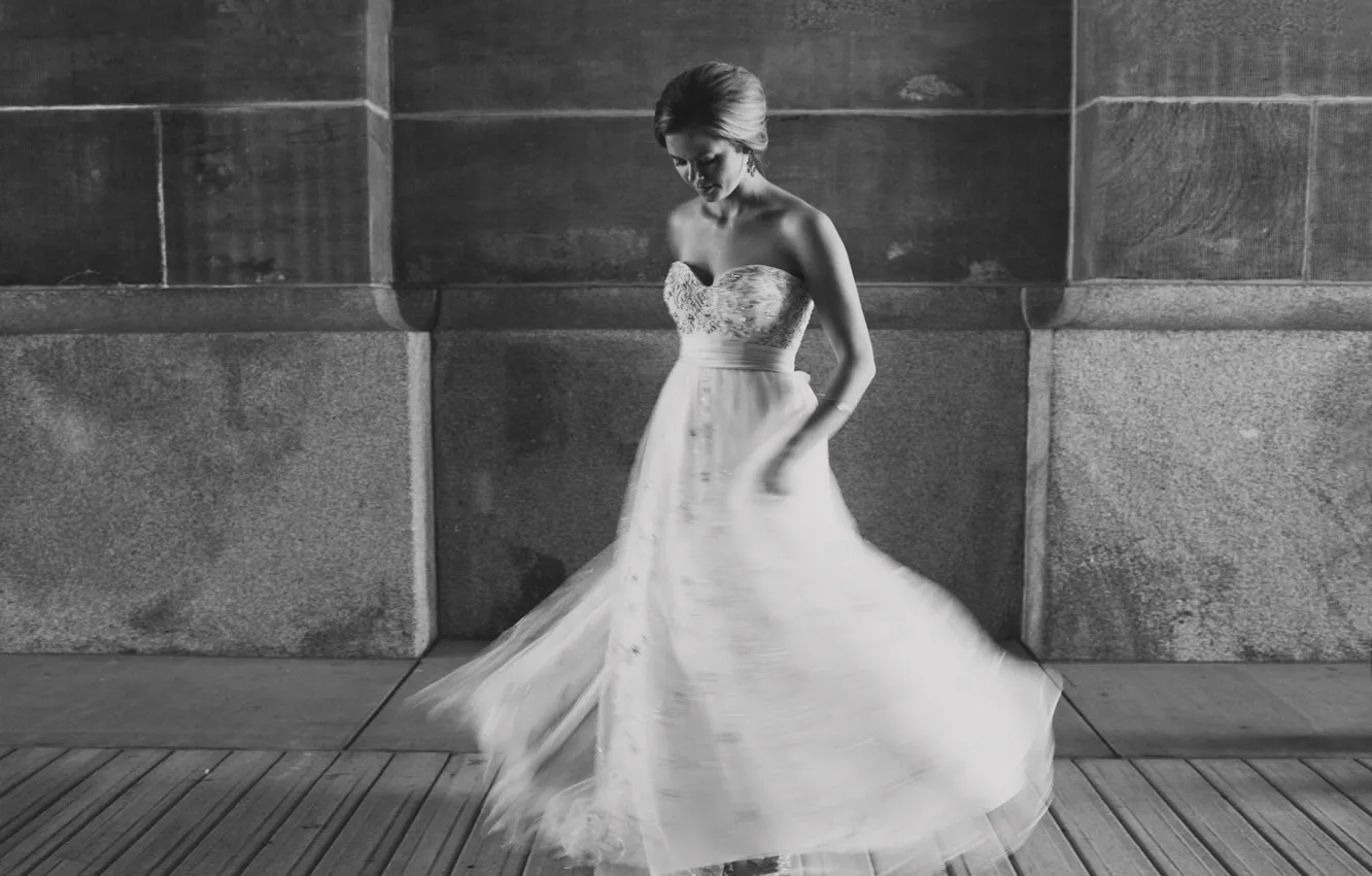 Photo wallpaper girl, dress, the bride