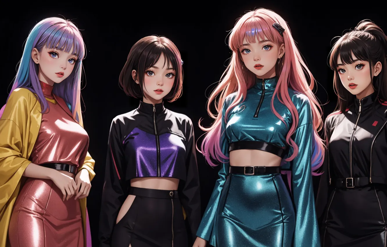 Photo wallpaper girl, style, group