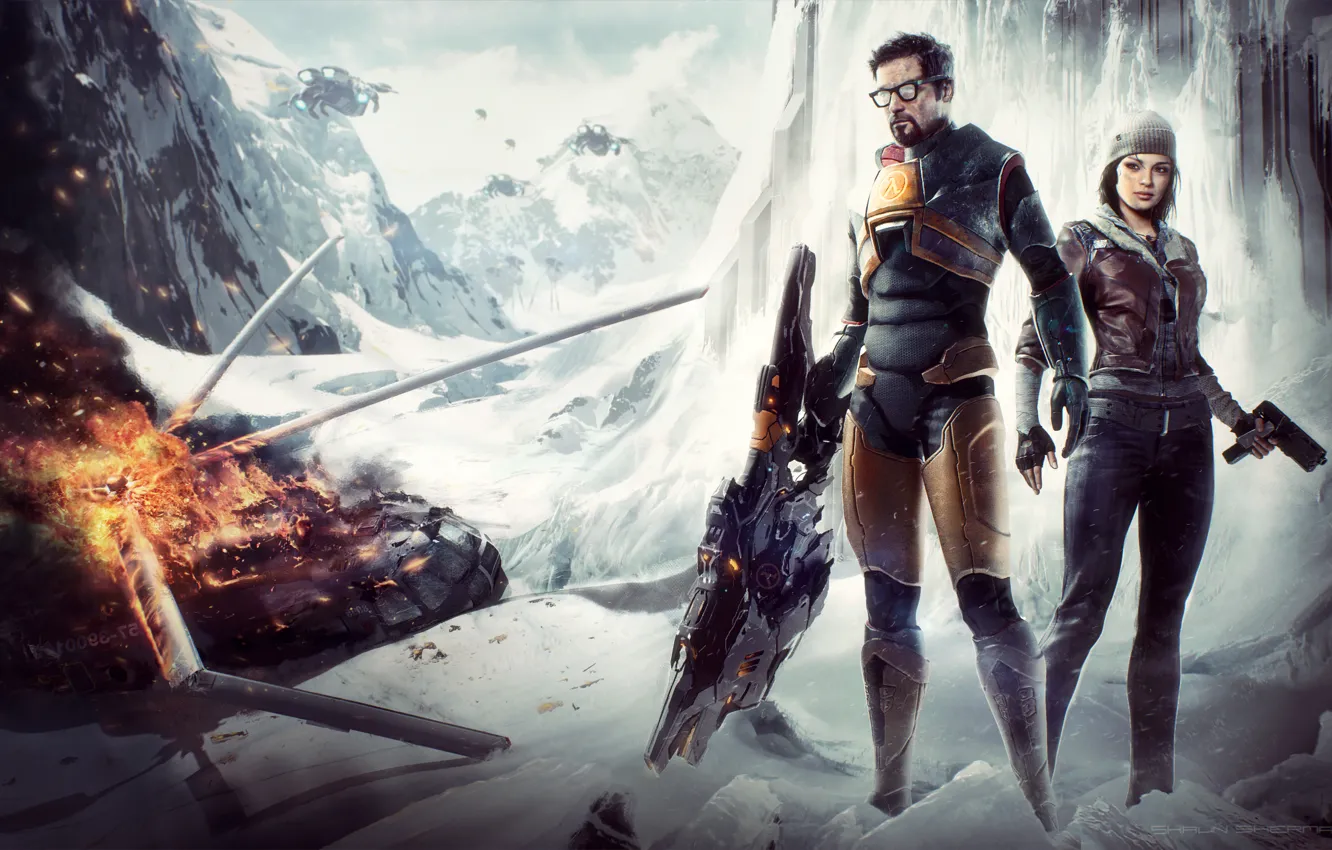 Photo wallpaper Half-Life, Gordon Freeman, Valve, Alyx Vance