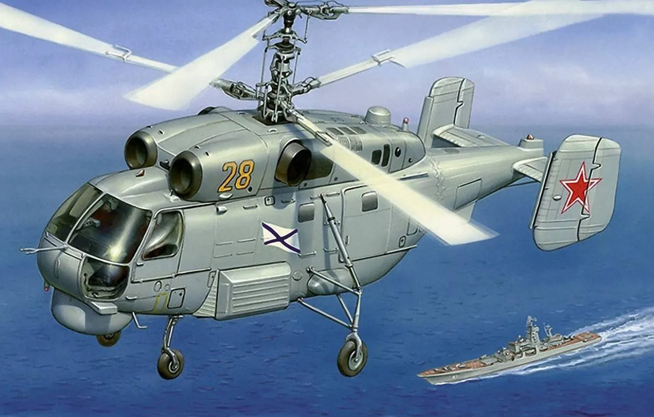 Photo wallpaper figure, ship, Helix, Ka-27, The Kamov design Bureau, Helicopter anti-submarine