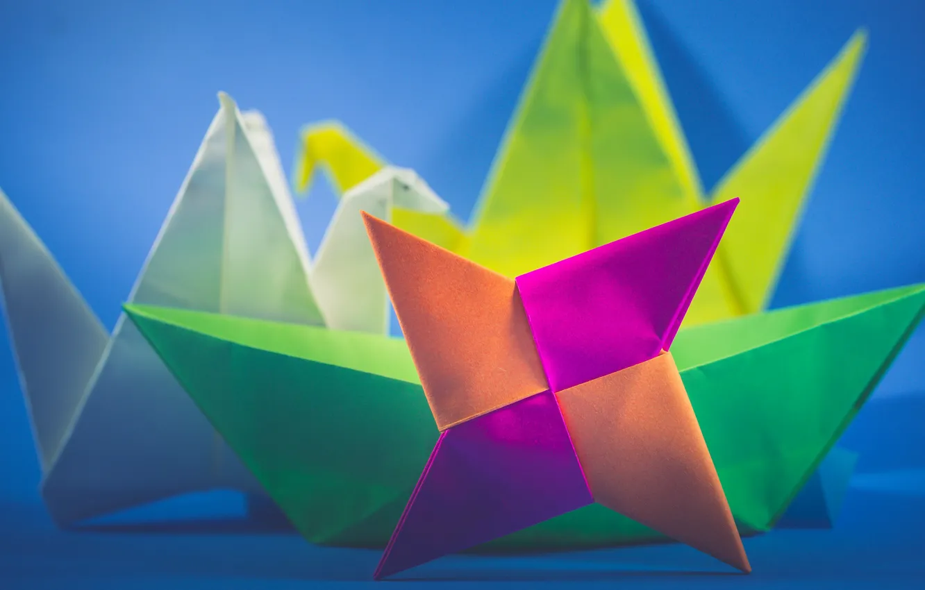 Photo wallpaper macro, paper, origami
