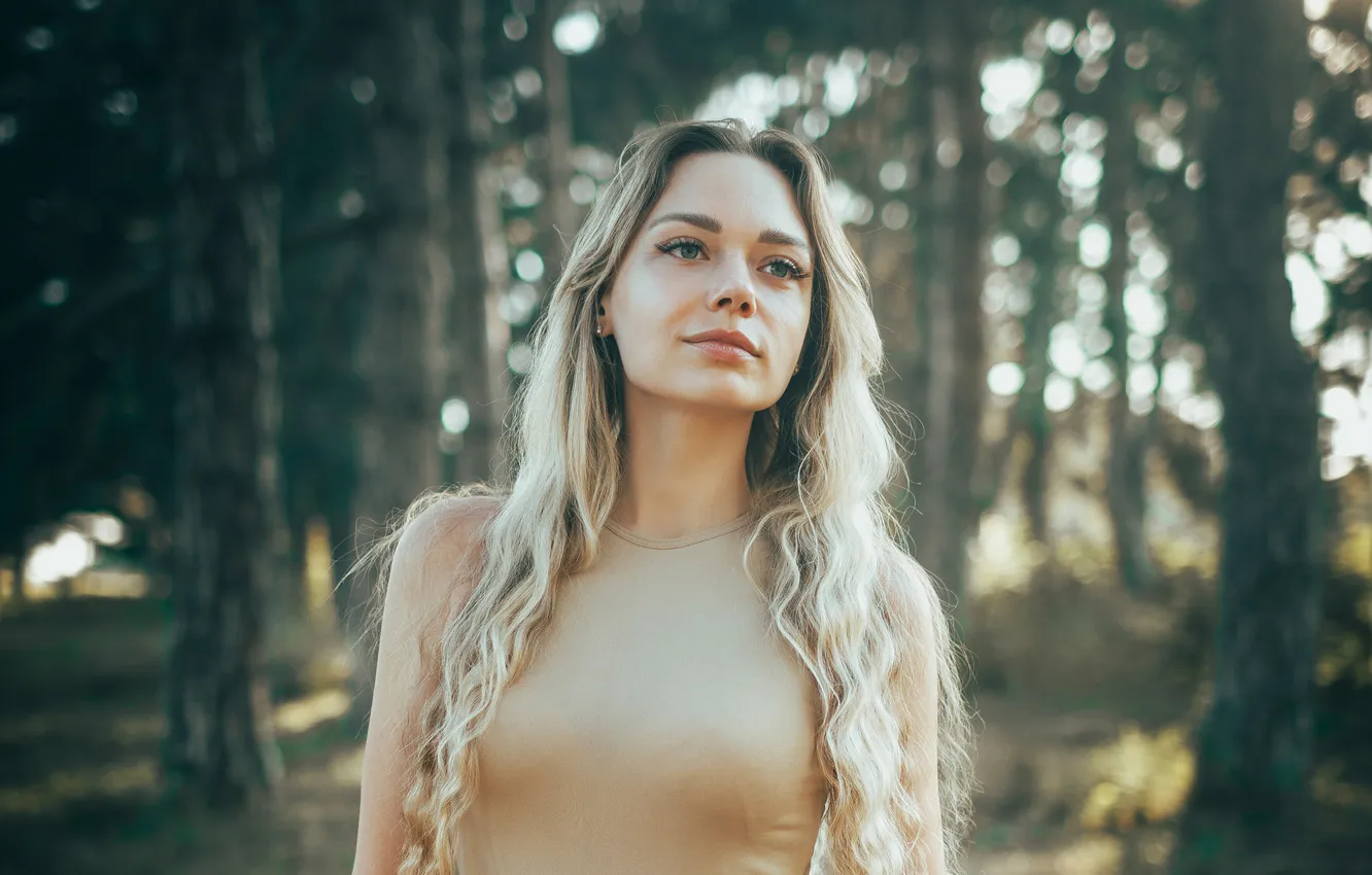 Photo wallpaper woman, young, beautiful, model, portrait, long-haired