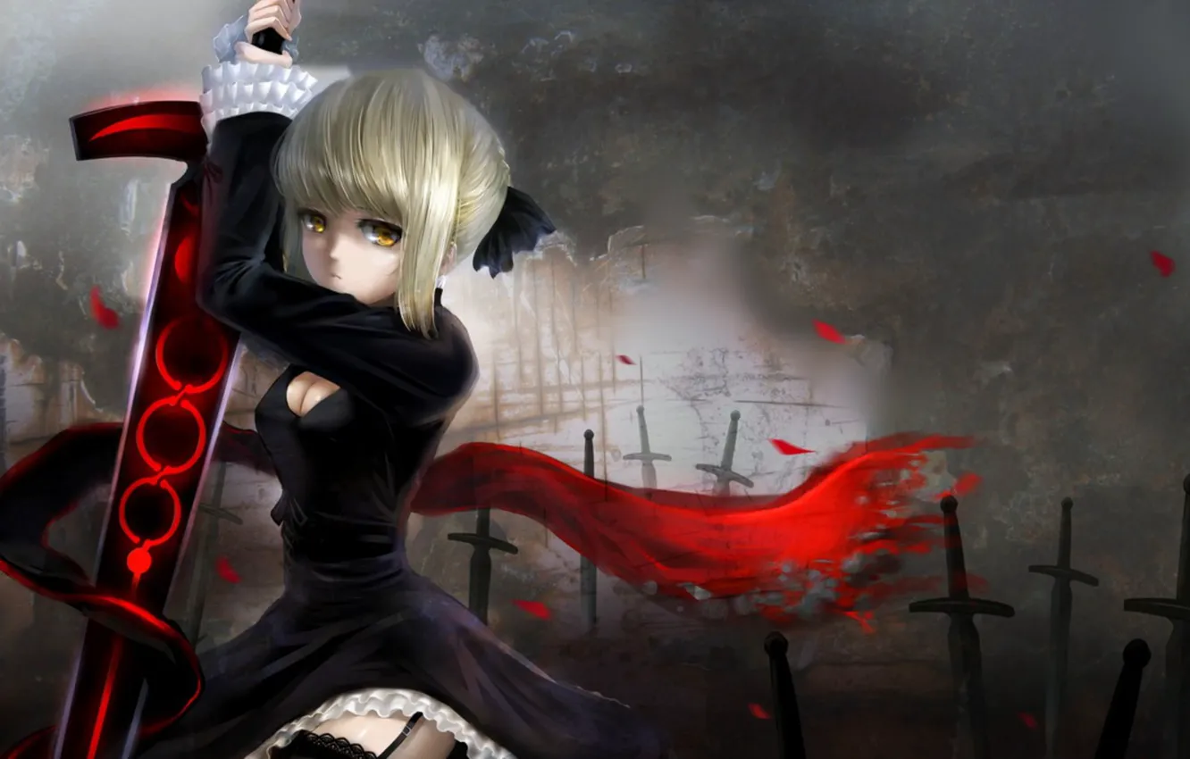 Photo wallpaper girl, sword, art, the saber, Fate stay night, Fate / Stay Night