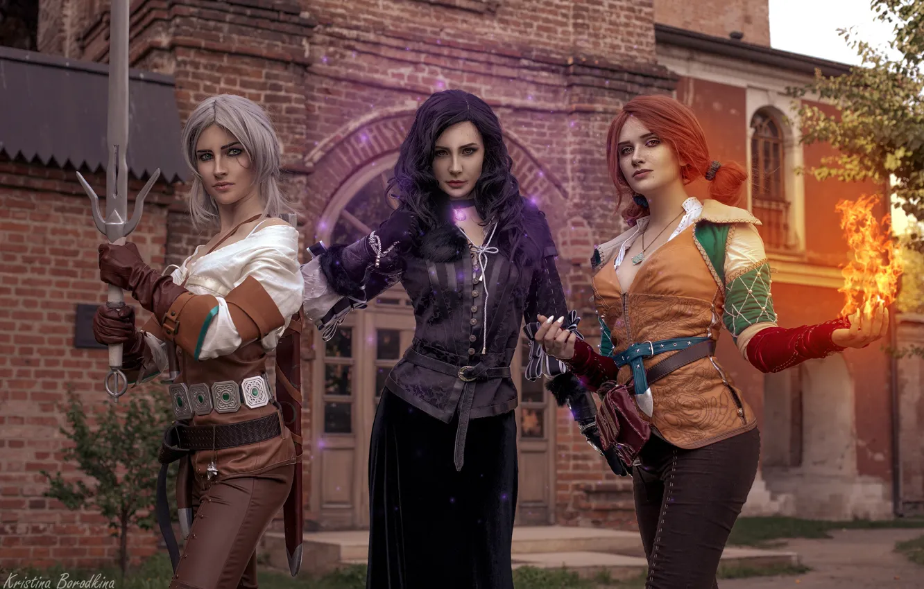 Photo wallpaper girls, The Witcher, Triss, Ciri, Yen, Kristina Borodkina, based on the game