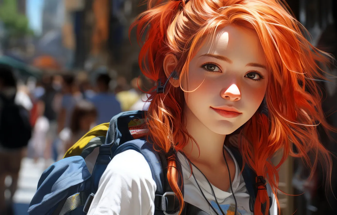 Photo wallpaper girls, neural network, renderery