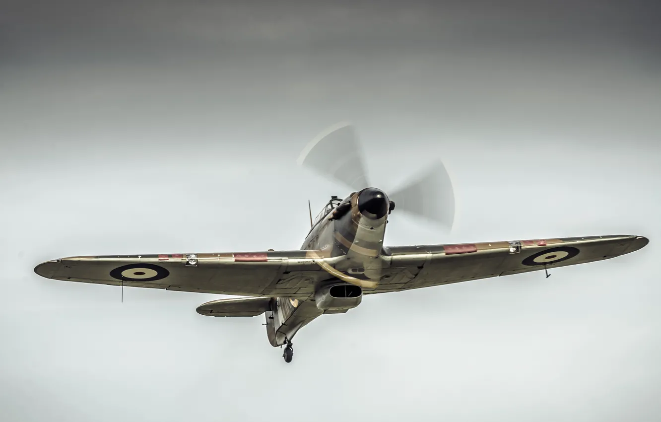 Photo wallpaper fighter, war, Hawker Hurricane, interceptor, single, Mk1, world, Second