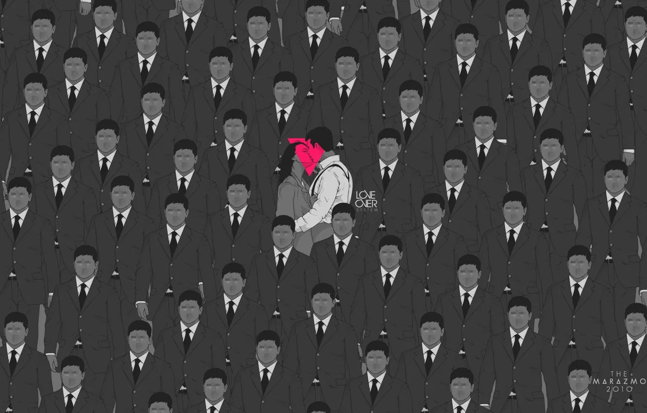 Photo wallpaper girl, kiss, pair, guy, the marazmo