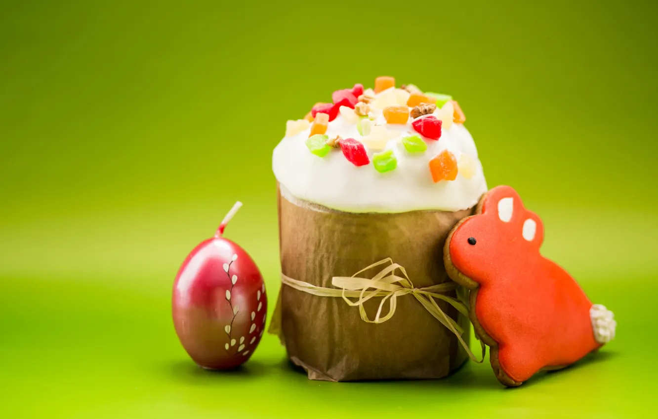 Photo wallpaper candle, cookies, Easter, Holiday, cake