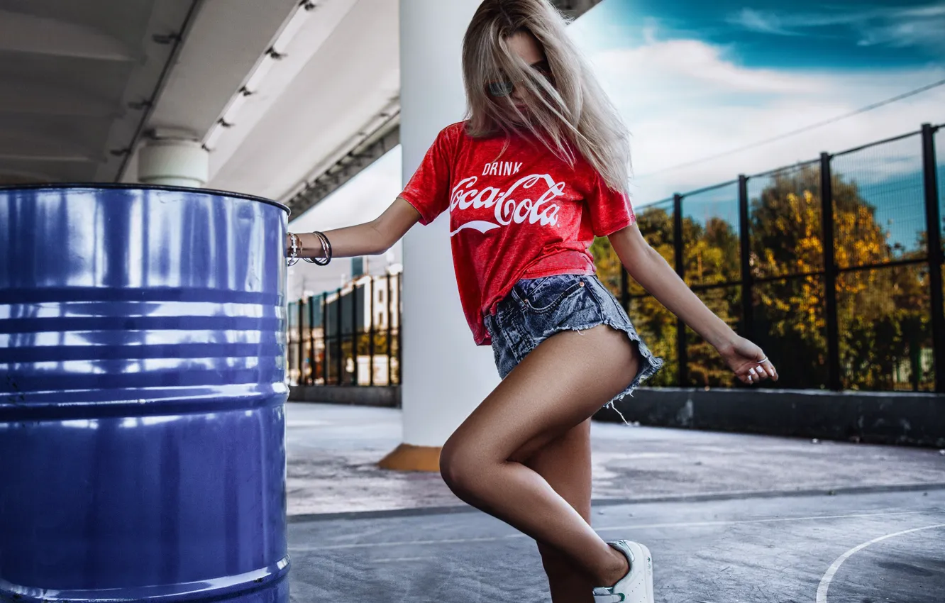 Photo wallpaper girl, hair, shorts, legs, Victor Ambartsumov, Les Uvarova