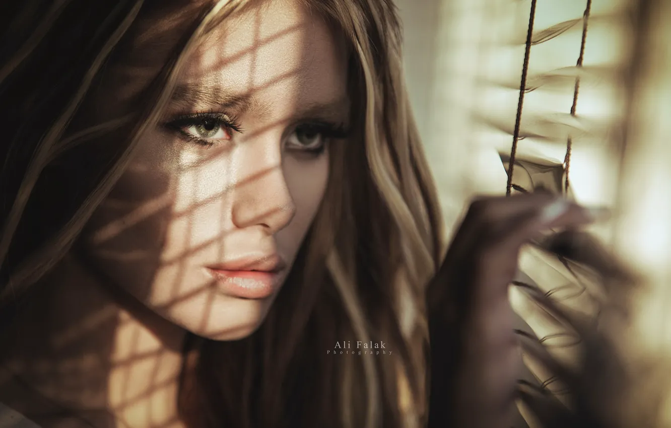 Photo wallpaper girl, close-up, face, makeup, hairstyle, brown hair, is, beautiful