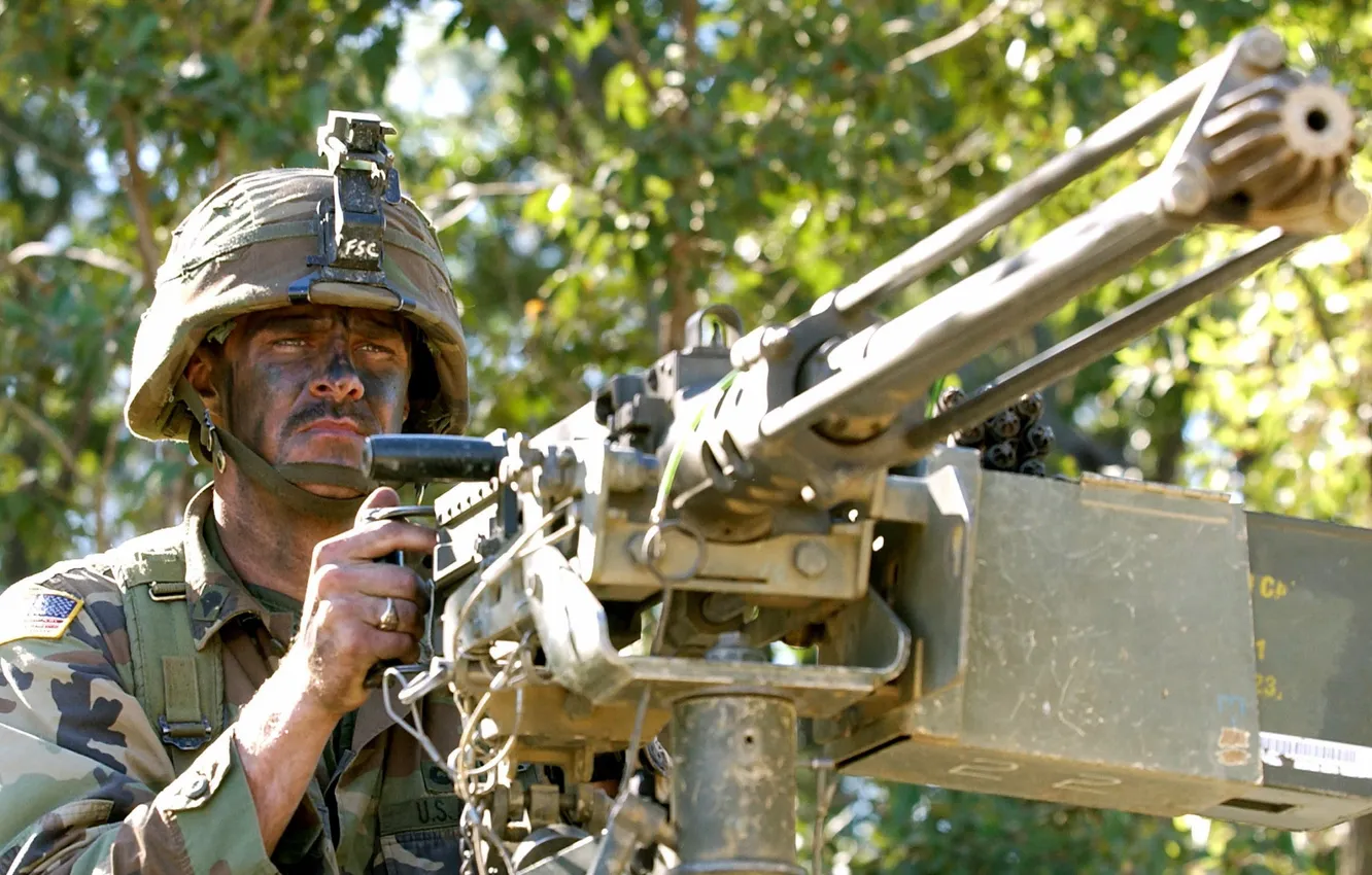Photo wallpaper weapons, soldiers, machine gun