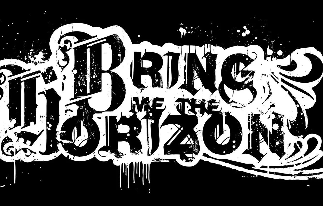 Photo wallpaper music, the inscription, white, black, Music, music group, the Wallpapers, Bring Me The Horizon