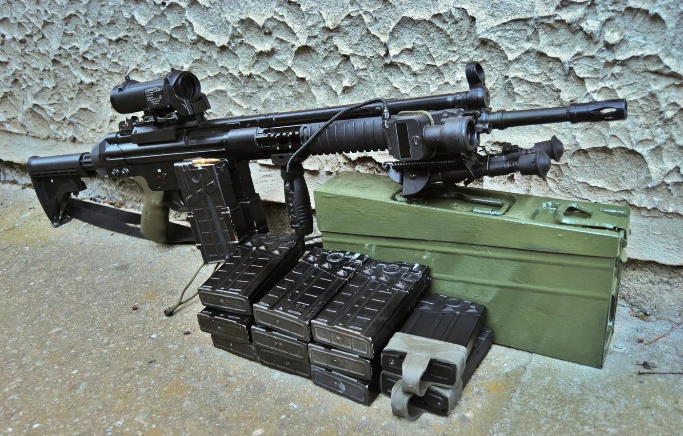 Photo wallpaper weapons, rifle, stores, assault, Heckler &ampamp; Koch, G3A3