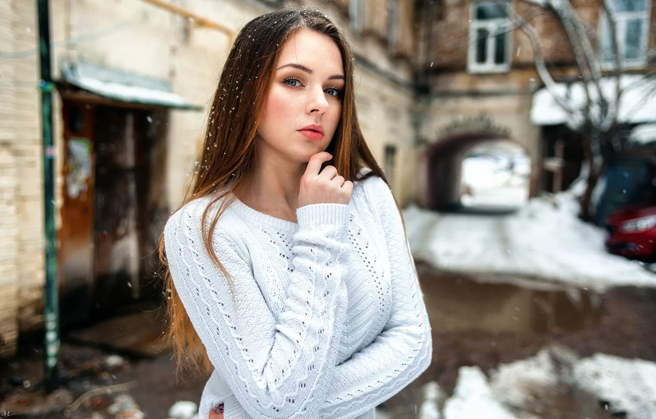 Photo wallpaper snow, the beauty, Valeria, Lera, Kirill Averyanov