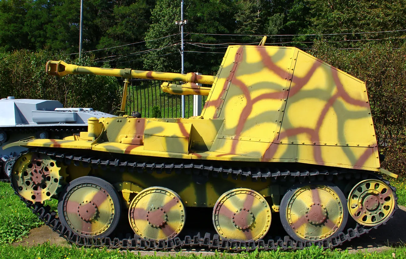 Photo wallpaper Germany, Moscow, SAU, Side, Marder III, Poklonnaya Gora, The Museum of G.O.R.A., German anti-tank self-propelled …