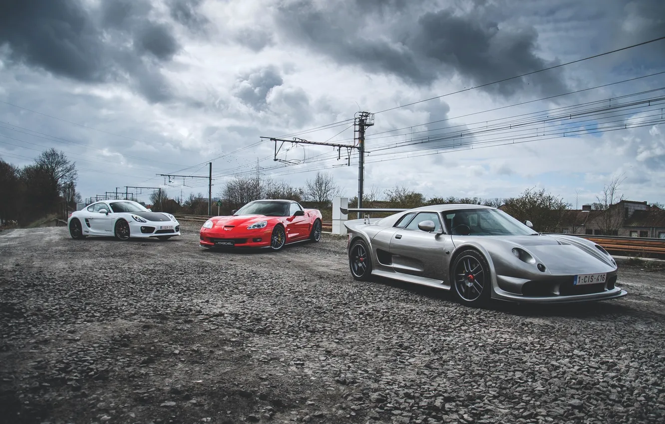 Photo wallpaper Porsche, Corvette, ZR1, Noble, Cayman S, M12, GTO3