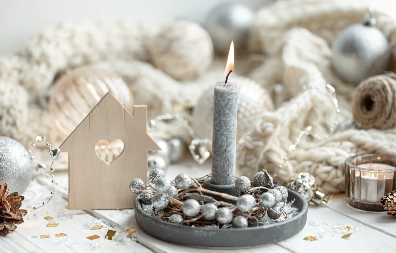 Photo wallpaper decoration, new year, Christmas, Christmas, vintage, winter, New Year, decoration