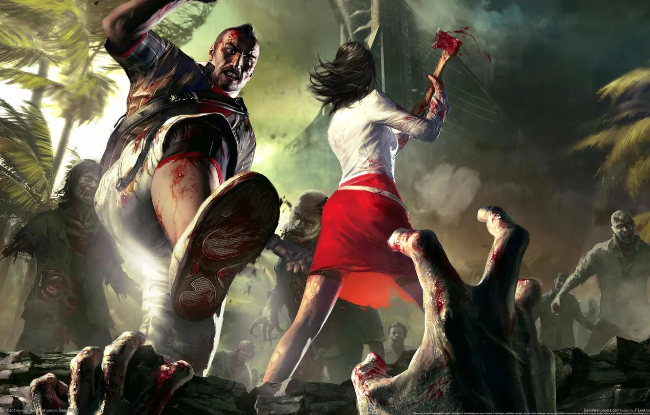 Photo wallpaper zombies, attack, Dead Island
